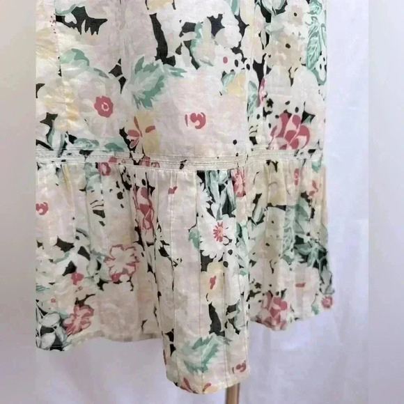 Halogen Women’s Romantic Floral Print Cotton Midi Dress Empire Waist Size L - Picture 6 of 14